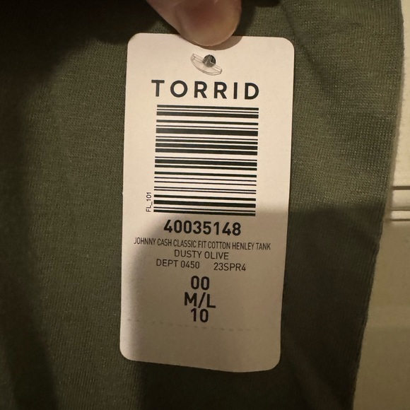 Torrid Johnny Cash Classic Fit Cotten Henley Tank - Picture 5 of 5